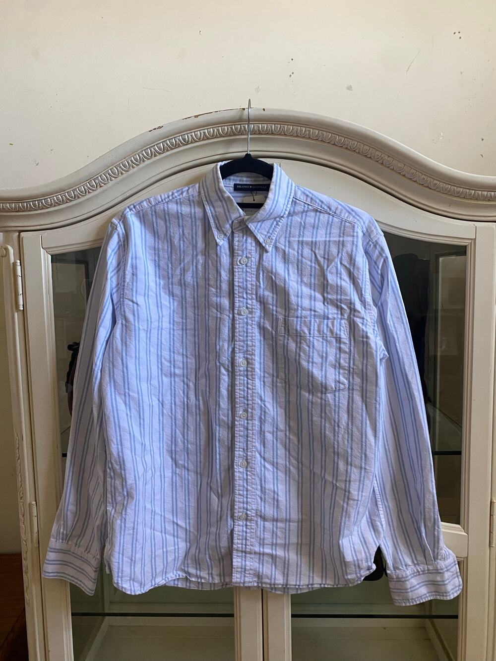Brandy Melville Striped Blue White Button Down Shirt